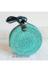 coloring rattan circle sling leather bags turquoise color